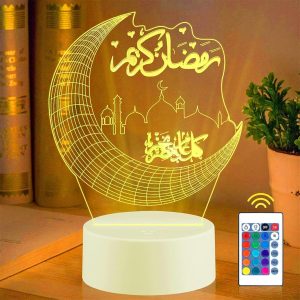 ARS® 3D Ramadan Kareem Night Light led lamp 7 Colors Touch USB Charge Desk Table Bedroom Decoration Gift muslim allah - Image 7