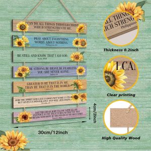 ARS® Christian Bible Verse Sunflower Wall Plaque 1.5 x 12 Inches Bible Gift Set Ordination Gifts Selected Gifts Christening Christian Gift for Women Inspirational - Image 7